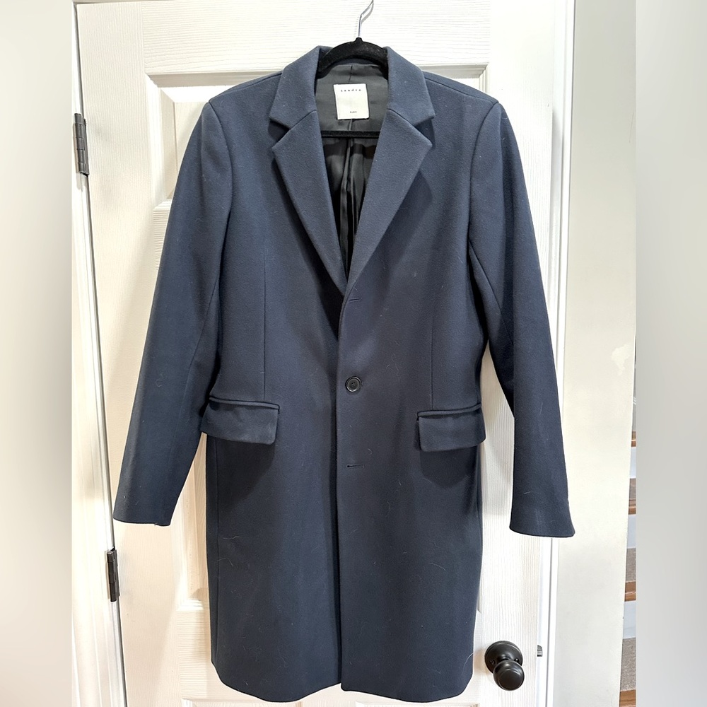 Navy Sandro Paris Topcoat